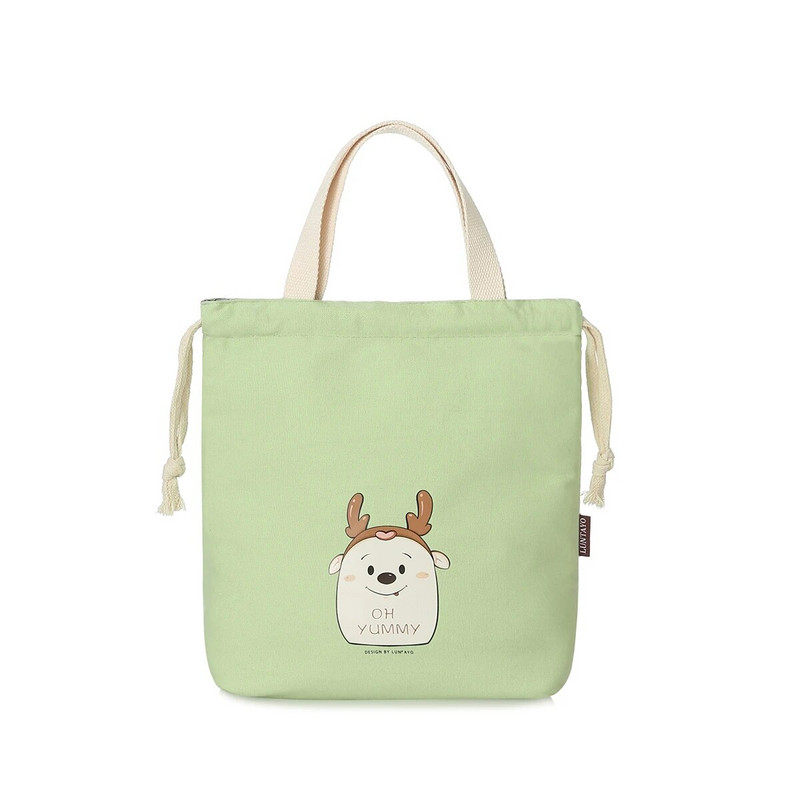 Lõunasöök Bento kandekott Korduvkasutatav väike armas, pingutusnööriga lõunakott, mis sobib tüdrukutele Täiskasvanud Naised Töö Rannal telkimine Piknik