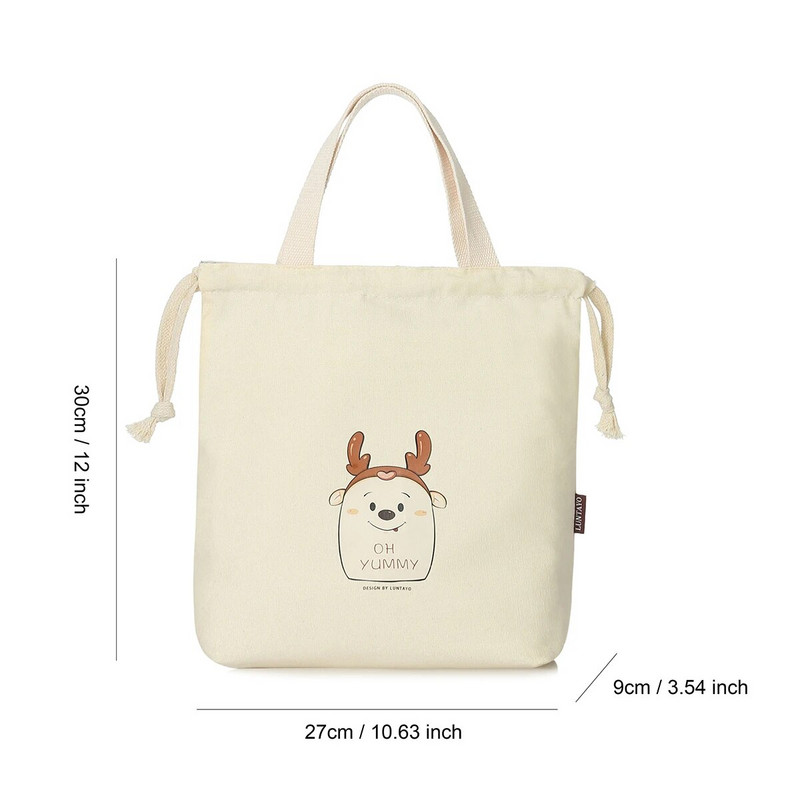 Lõunasöök Bento kandekott Korduvkasutatav väike armas, pingutusnööriga lõunakott, mis sobib tüdrukutele Täiskasvanud Naised Töö Rannal telkimine Piknik