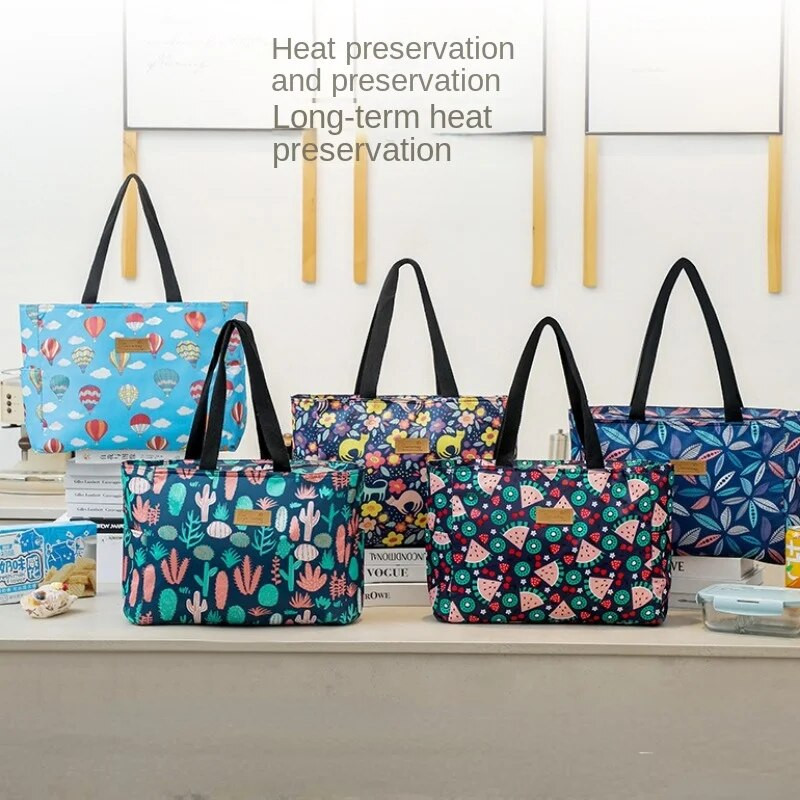 Suure mahutavusega veekindel termiline jahutuskott Naiste kaasaskantav lõunasöök reisipiknikukohver isoleeritud Bento karbid kotike toidujääkotid