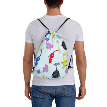 Pikmin Pikmin Цветни чанти за игра с шнурове Спортна водоустойчива чанта за съхранение Организирайте джобна чанта за въже