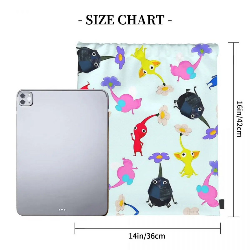 Pikmin Pikmin Krāsainas Spēles Savelkamās Auklas Somas Sporta Ūdensnecaurlaidīgās Glabāšanas Organizēt Salikt kabatas virves somu