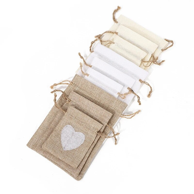 10Gb Sirds formas lina maza aukliņu soma Atkārtoti lietojama audekla rotaslietu uzglabāšanas maciņa Dāvanu iepakojuma maisiņi Ballīšu konfekšu maisiņi 10x14cm