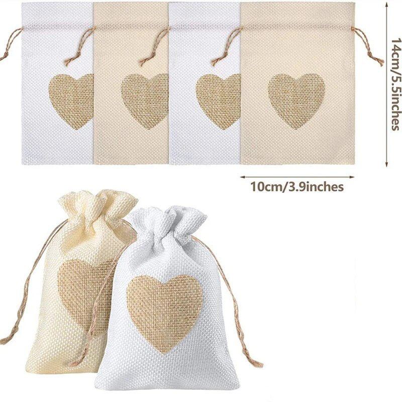 10Gb Sirds formas lina maza aukliņu soma Atkārtoti lietojama audekla rotaslietu uzglabāšanas maciņa Dāvanu iepakojuma maisiņi Ballīšu konfekšu maisiņi 10x14cm