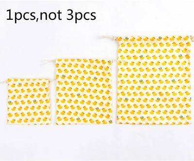 3 izmēra dzīvnieku dizains, apdrukāts aukliņu maisiņš, glabāšanas kabata, maza dzeltenās pīles, kivi raksta mugursoma Sieviešu kokvilnas auduma somas