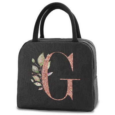 Pusdienu soma bērniem Sievietēm izolēta pārnēsājama rožu zelta burtu audekla dzesētāja soma Termiskā ēdiena konteiners Darba skolas piknika rokassomiņa