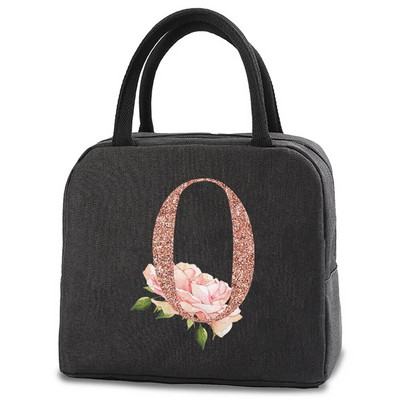 Pusdienu soma bērniem Sievietēm izolēta pārnēsājama rožu zelta burtu audekla dzesētāja soma Termiskā ēdiena konteiners Darba skolas piknika rokassomiņa