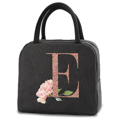 Pusdienu soma bērniem Sievietēm izolēta pārnēsājama rožu zelta burtu audekla dzesētāja soma Termiskā ēdiena konteiners Darba skolas piknika rokassomiņa