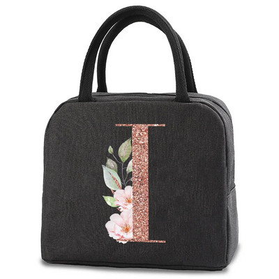 Pusdienu soma bērniem Sievietēm izolēta pārnēsājama rožu zelta burtu audekla dzesētāja soma Termiskā ēdiena konteiners Darba skolas piknika rokassomiņa