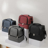 Lielas ietilpības kvadrātveida termiskās pusdienu somas Pārnēsājamas aukstummaisas izolētas pārtikas somas darbam skolas piknika Bento somas ar rāvējslēdzēju