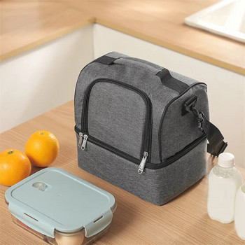 Квадратни термични чанти за обяд с голям капацитет Преносима хладилна чанта Изолирани чанти за храна за работа Училищни чанти за пикник Бенто с цип