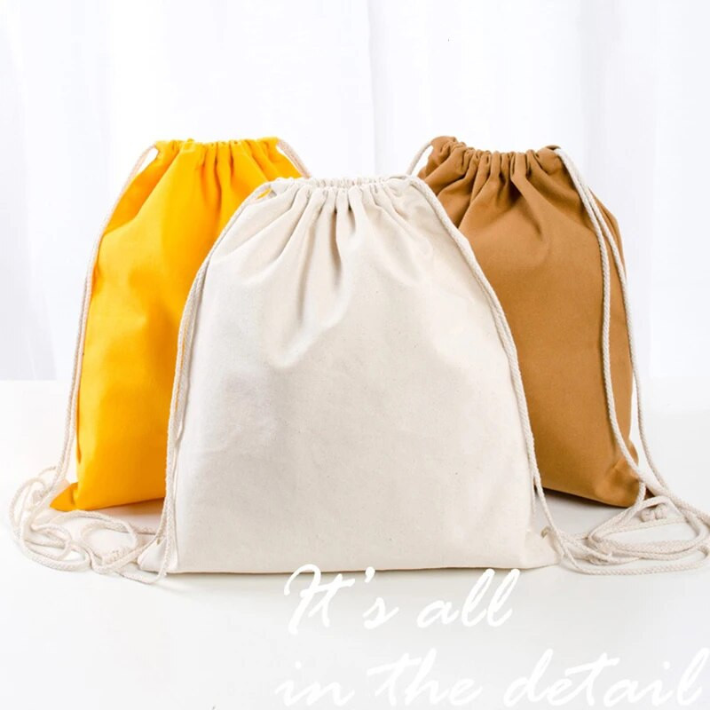 Krāsu mugursoma mugursomas soma 13,4x15,4 collu kokvilnas aukliņu mugursoma Vingrošanas maisi Kanvas sporta soma vīriešiem sievietēm