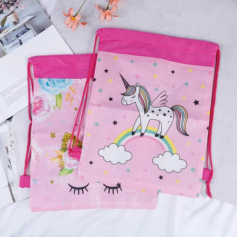 Bērnu neausta soma, mugursoma Ceļojumu skolas soma, dekorēta ar aukliņu dāvanu maisiņu