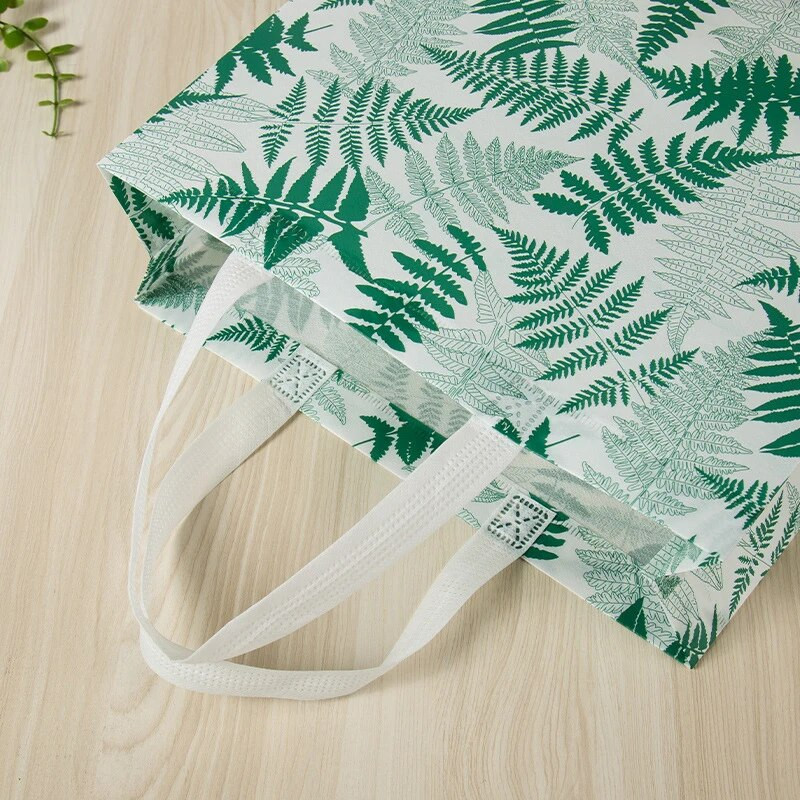 Ūdensnecaurlaidīgi iepirkumu maisiņi Lapas Apdruka Līdzi ņemama eko soma Sieviešu neaustā auduma Pārtikas maisiņu uzglabāšana Saliekamais maisiņš Iepirkumu maisiņš