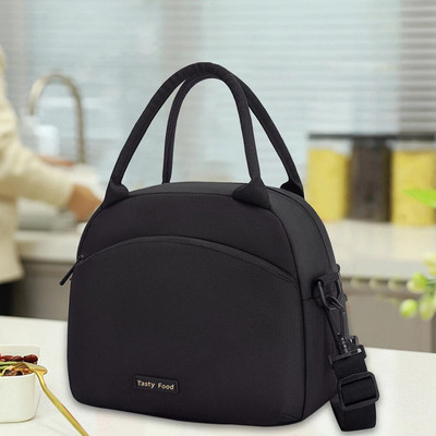 Pārnēsājama pusdienu soma izolēta Bento kaste sievietēm vīriešiem liela ietilpība atkārtoti lietojama necaurlaidīga pusdienu kaste, regulējams plecu siksnas bagāžnieks