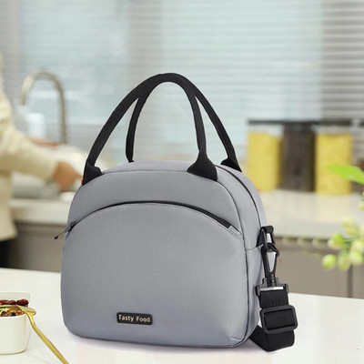 Pārnēsājama pusdienu soma izolēta Bento kaste sievietēm vīriešiem liela ietilpība atkārtoti lietojama necaurlaidīga pusdienu kaste, regulējams plecu siksnas bagāžnieks