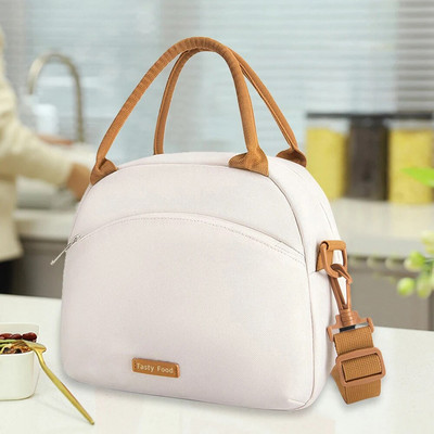 Pārnēsājama pusdienu soma izolēta Bento kaste sievietēm vīriešiem liela ietilpība atkārtoti lietojama necaurlaidīga pusdienu kaste, regulējams plecu siksnas bagāžnieks