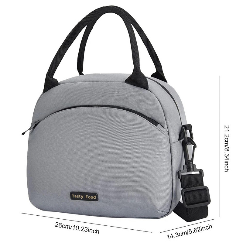 Pārnēsājama pusdienu soma izolēta Bento kaste sievietēm vīriešiem liela ietilpība atkārtoti lietojama necaurlaidīga pusdienu kaste, regulējams plecu siksnas bagāžnieks