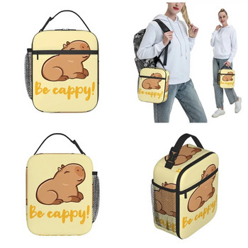 Аксесоари за сладка щастлива капибара Изолирана чанта за обяд за деца Училищна кутия за храна Преносима нова охладителна термична кутия за обяд