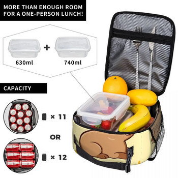 Аксесоари за сладка щастлива капибара Изолирана чанта за обяд за деца Училищна кутия за храна Преносима нова охладителна термична кутия за обяд