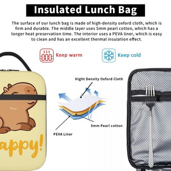 Cute Happy Capybara Accessories Insolated Lunch Bag for Children School Food Box Φορητό New Arrival Cooler Thermal Lunch Box
