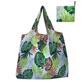Πτυσσόμενη νάιλον ανακυκλώσιμη τσάντα αγορών Φιλική προς το περιβάλλον κυρίες, επαναχρησιμοποιήσιμη τσάντα αγορών Τσάντα λουλουδιών φρούτων λαχανικών Τσέπη παντοπωλείου