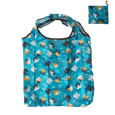 Najlonska sklopiva reciklirana torba za kupnju Ekološki prihvatljiva ženska torba za višekratnu kupnju Cvjetni džep s voćem i povrćem za namirnice