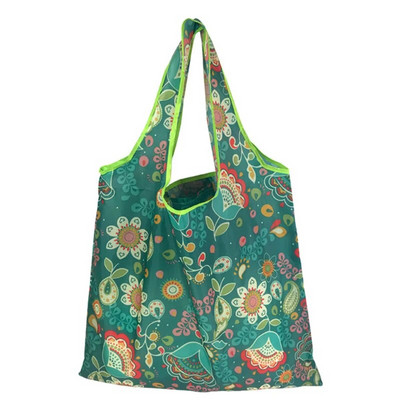 Najlonska sklopiva reciklirana torba za kupnju Ekološki prihvatljiva ženska torba za višekratnu kupnju Cvjetni džep s voćem i povrćem za namirnice
