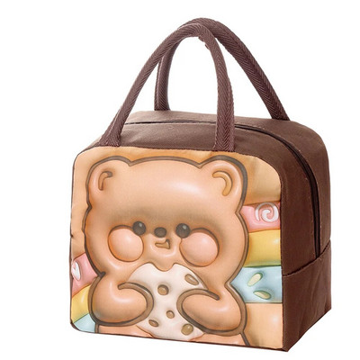 Pusdienu soma bērniem Rokā turama izolēta Bento soma Cute karikatūra studentu pusdienu kastes soma