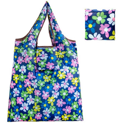 Oxfordi kokkupandav taaskasutustarvete ostukott Ökosõbralik naiste korduvkasutatav kandekott Lille-puuvilja-köögivilja toidupoe tasku