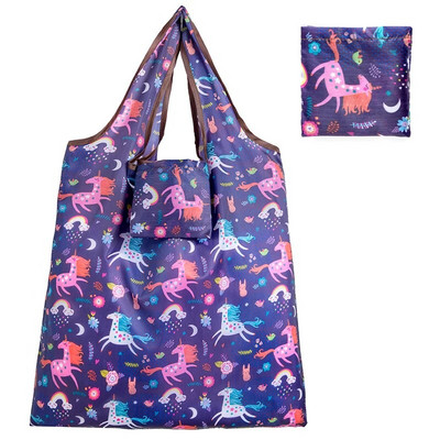 Oxfordi kokkupandav taaskasutustarvete ostukott Ökosõbralik naiste korduvkasutatav kandekott Lille-puuvilja-köögivilja toidupoe tasku