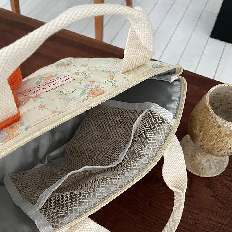 Stepēta izolēta pusdienu soma korejiešu maza rokassomiņa sievietēm, pārnēsājama bērnu bērnu skola, izolēta pusdienu kastīte, pārtikas piknika soma