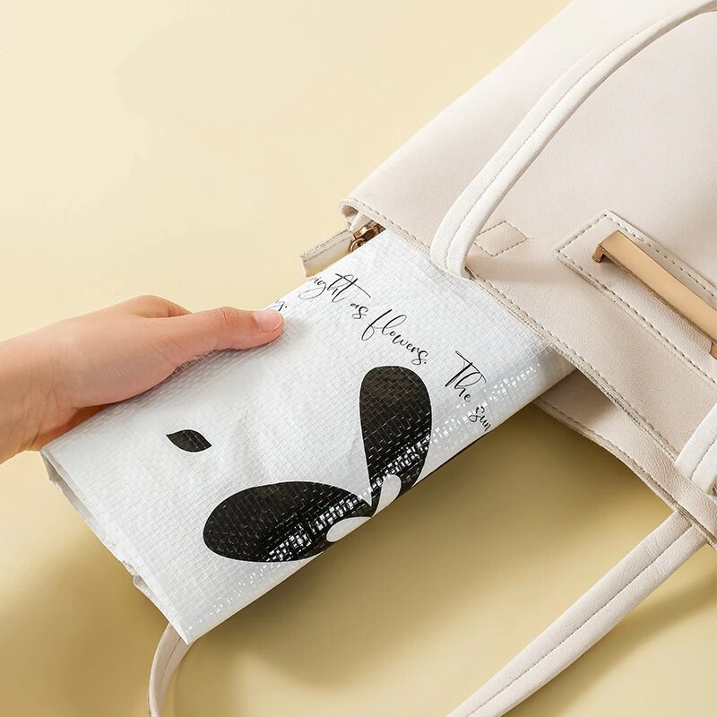 Πτυσσόμενη PP υφασμένη τσάντα Shopper Επαναχρησιμοποιήσιμη Βολική τσάντα Eco Tote Σούπερ μάρκετ Αγορές τσάντα αποθήκευσης λαχανικών για γυναίκες