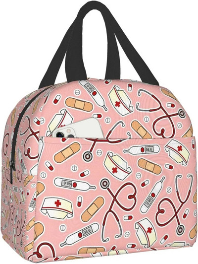 Pentagrammas vāks ar dēmonu Baphomet, sātaniskās kazas galvas bināro simbolu, pārnēsājams izolēts pusdienu maiss pusdienu kaste sievietēm vīriešiem zēns