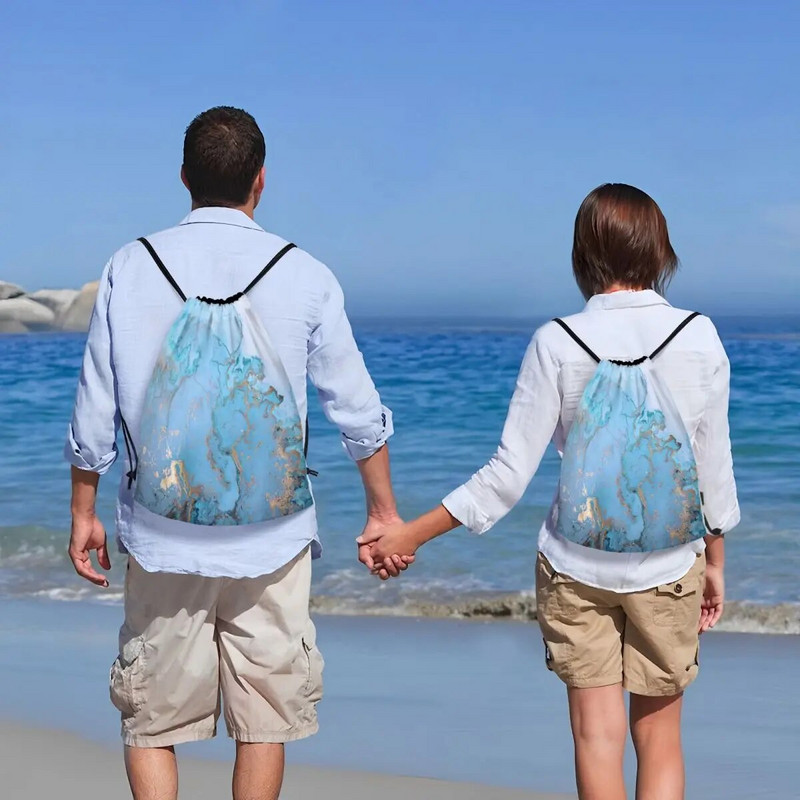 Μπλε μαρμάρινο σακίδιο πλάτης Γυναικείο Αθλητικό Σακίδιο Γυμναστηρίου Πτυσσόμενο Τσάντα προπόνησης