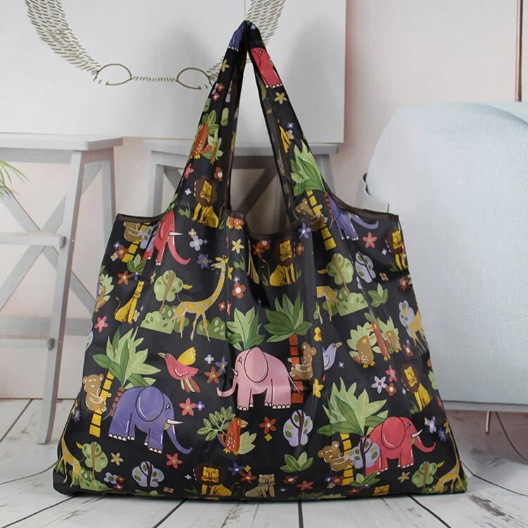 Moodne kokkupandav ostukott veekindel ühe õlaga kaasaskantav paksendav kaasaskantav toidukott roheline supermarketi hoiukott