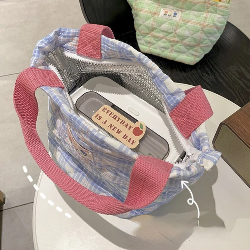 Pleds pusdienu soma sievietēm, liela ietilpība, aukliņa pusdienu kaste, kaste pārtikas maisiņi biroja darbiniekam, pārnēsājams, izolēts pārtikas uzglabāšanas maisiņš