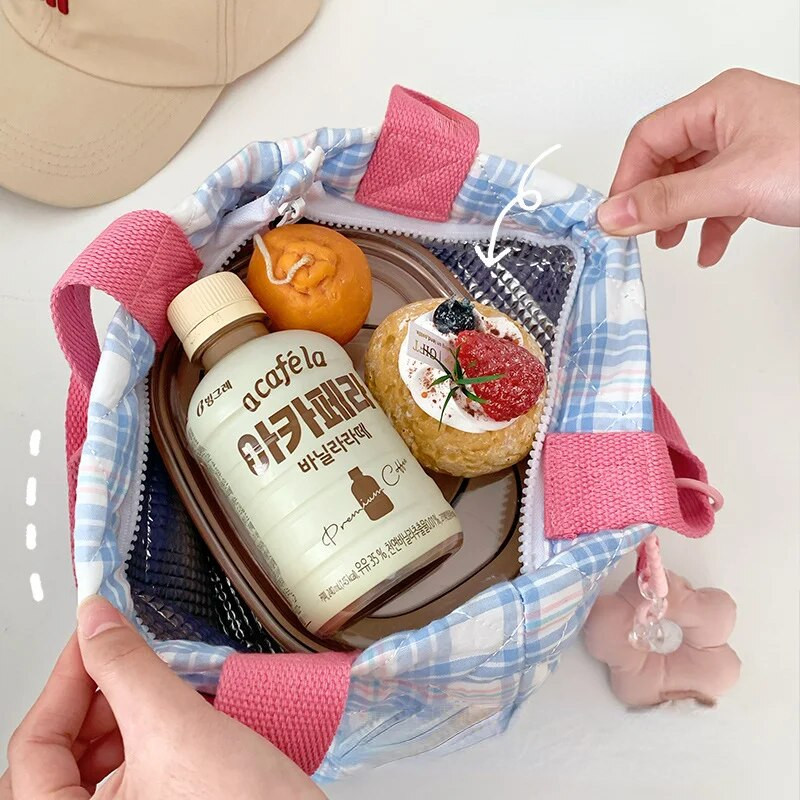 Pleds pusdienu soma sievietēm, liela ietilpība, aukliņa pusdienu kaste, kaste pārtikas maisiņi biroja darbiniekam, pārnēsājams, izolēts pārtikas uzglabāšanas maisiņš