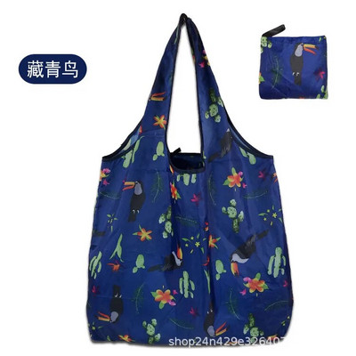 Atkārtoti lietojami salokāmi auduma iepirkumu maisiņi Flower Bird Cat Tote Bag Pārnēsājama videi draudzīga liela ietilpības iepirkumu soma rokassomiņa