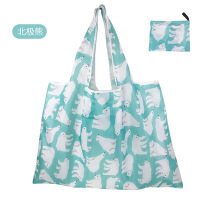 Atkārtoti lietojami pārtikas preču saliekamie iepirkumu maisiņi, liela izmēra augstākās kvalitātes, vieglas noslodzes salokāmi soma ar rokturi Sieviešu plecu soma