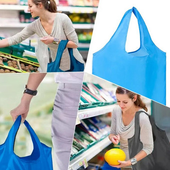 Дамска чанта за пазаруване през рамо Сгъваема чанта за хранителни стоки с голям капацитет Екологични преносими чанти за многократна употреба Удобни чанти