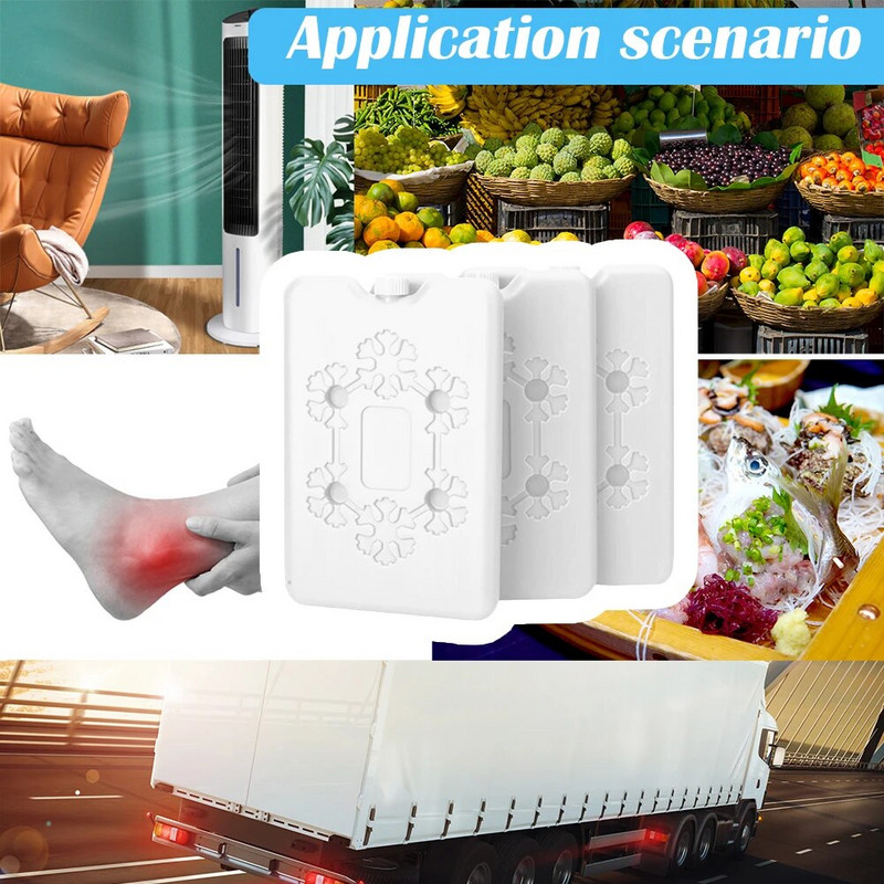 3 gab. Ceļojumu piknika ledus pakas bez smaržas, ilgstošas pusdienu maisiņiem Svaiga pārtika atkārtoti lietojama īpaši plāna automašīnai pārnēsājama gluda virsma