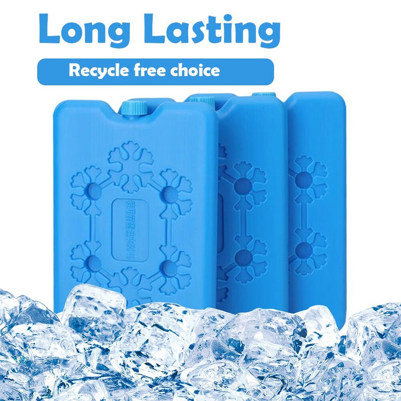 3 gab. Ceļojumu piknika ledus pakas bez smaržas, ilgstošas pusdienu maisiņiem Svaiga pārtika atkārtoti lietojama īpaši plāna automašīnai pārnēsājama gluda virsma