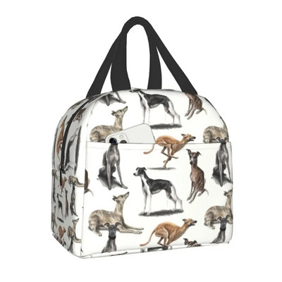 Pielāgotas kurtu vipets vēja suns suņu pusdienu soma sievietēm, siltas, dzesētājas izolētas pusdienu kastes bērniem skolas bērniem