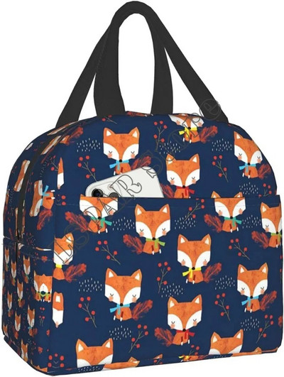 Fox torba za ručak za žene, muškarce, izolirana kutija za ručak, periva posuda za ručak, rashladna torba, višekratna kutija za ručak, kutija za uredski rad