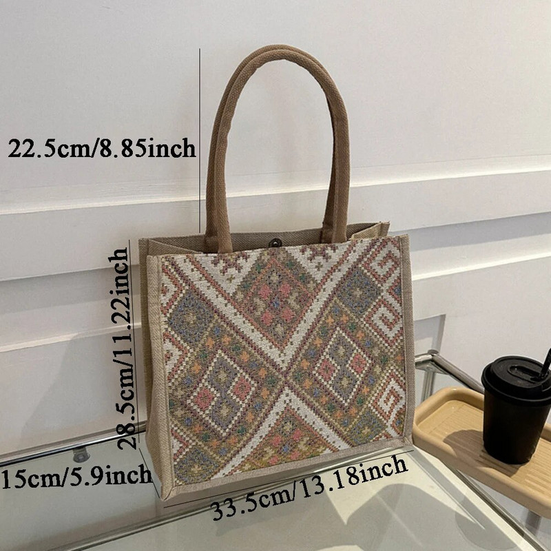 Drobiniai krepšiai moterims pečių krepšys Retro atsitiktinis nešiojamas rankinės Etninio stiliaus didelės talpos rankinės Japoniško stiliaus studentų krepšys