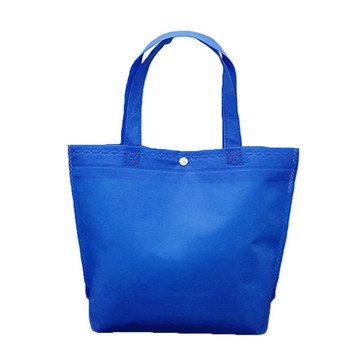 Επαναχρησιμοποιήσιμη τσάντα αγορών με αναδιπλούμενη κουμπιά Συμπαγής μη υφασμένη τσάντα παντοπωλείου Γυναικεία τσάντα αποθήκευσης ταξιδιού Τσάντες φιλικές προς το περιβάλλον Τσάντες