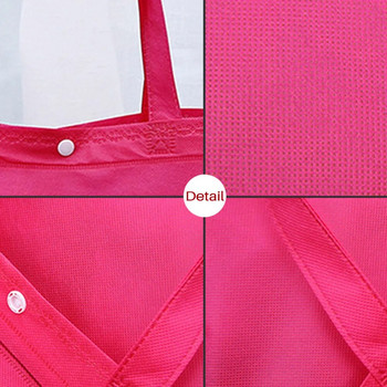 Пазарска чанта със сгъваеми копчета за многократна употреба Плътна нетъкана торбичка за хранителни стоки Дамска чанта за съхранение при пътуване Екологични чанти