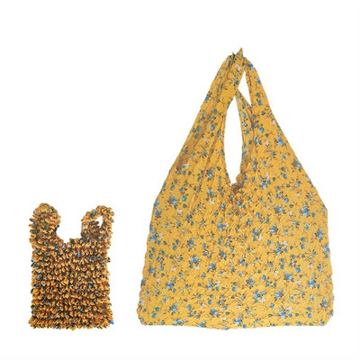 Plisēts maisiņš Atkārtoti lietojami glabāšanas iepirkumu maisiņi Videi draudzīgi salokāmi liela ietilpība rokas modes burvju stiepšanās soma