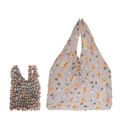 Plisēts maisiņš Atkārtoti lietojami glabāšanas iepirkumu maisiņi Videi draudzīgi salokāmi liela ietilpība rokas modes burvju stiepšanās soma