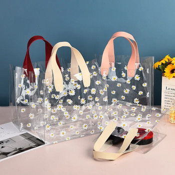Дамска прозрачна PVC чанта, ръчна чанта, лека пазарска чанта с горна дръжка, водоустойчива, прозрачна pvc пазарска чанта, чанта за рамо